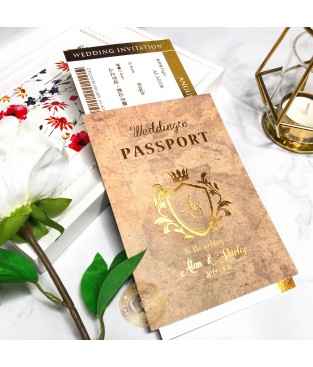 《PASSPORT》L6513 (護照型婚卡-紙感地圖)(A6050登機證為加購品)