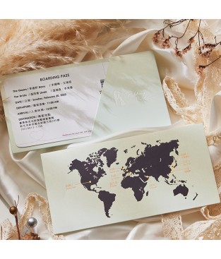 愛的地圖▸地圖X登機證機票型婚卡 P12001